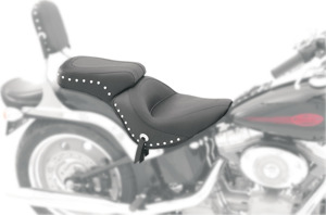 Concho Skirt Studded Naugahyde 2-Up Seat - For 06-17 Harley Softail