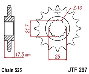 Steel Front Sprocket w/ Rubber Damper - 15 Teeth - New JT!