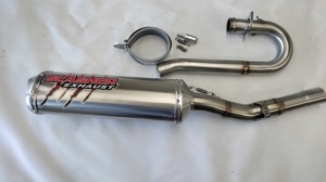 Stainless Full Exhaust w/ Spark Arrestor - For 09-15 Kawasaki KX450F