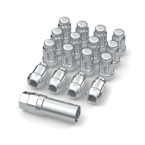 Bullite Lug Nut Set Chrome w/ Key 3/8"-24