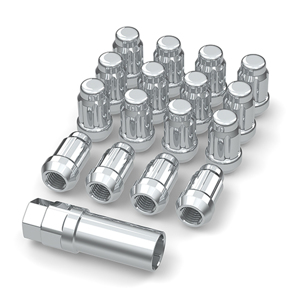 Bullite Wheels Lug Nut Set w/ key Chrome 12x1.25 (16PCS) - Lug nut set with key 12x1.25