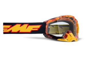 FMF Powerbomb Motocross Goggles Orange Frame Clear Lens Unisex