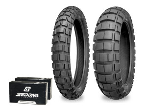 Adventure Trail 130/80-17 90/90-21 DOT - Dual Sport Tire Kit w/ Tubes