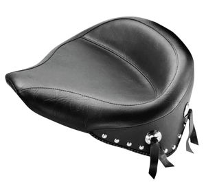 Wide Concho Skirt Studded Vinyl Solo Seat - For 00-15 Harley Softail