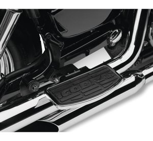 Classic Passenger Floorboards Chrome/Black - For 07-15 Yamaha XVS1300 V-Star