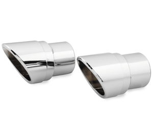 Slash-Cut End Caps Chrome - For Big Shots Staggered Exhaust