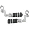 Large ISO Offset Highway Pegs With 1-1/4inch Clamp Chrome (Pair)