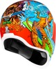 ICON Airform Dino Fury Helmet XL Blue/Green - Full-face helmet with Dino Fury graphic.