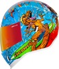 ICON Airform Dino Fury Helmet XL Blue/Green - Full-face helmet with Dino Fury graphic.