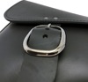 Black Leather Swingarm Bag with Black Chrome Buckle - Tri Swing Bag Black Chr Buckle