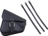 Black Leather Swingarm Bag with Black Chrome Buckle - Tri Swing Bag Black Chr Buckle