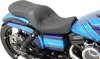 Low-Profile Pillow Vinyl 2-Up Seat - Black - For 06-17 Harley Dyna