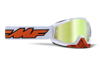 FMF PowerBomb Rocket Goggles White True Gold Lens - Mirrored lens goggles with spare clear lens