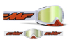 FMF PowerBomb Rocket Goggles White True Gold Lens - Mirrored lens goggles with spare clear lens