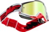 FMF PowerBomb Rocket Goggles White True Gold Lens - Mirrored lens goggles with spare clear lens