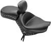 Touring Concho Studded Vinyl 2-Up Seat Black w/Backrest - Shadow Spir/Phan