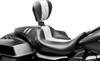 Outcast Diamond Full Solo Seat Black/White w/Backrest - FLH FLT