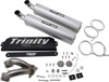 Dual Brushed Aluminum Slip On Exhaust - For 20-21 Polaris RZR Pro XP