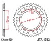 Silver Racelite Aluminium Rear Sprocket - 44 Teeth 520 Pitch