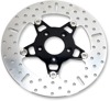 5 Button Floating Front Brake Rotor, Wide Band - Black Chrome Center