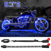 XK Glow Single Color LED Accent Light Motorcycle Kit Blue - 8xPod + 2x8InStrips