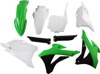 Full Plastic Kit - White/Green/Black Original 2014 - For 14-21 Kawasaki KX85 KX100