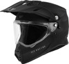 FLY Racing Trekker Solid Helmet Matte Black Large - ECE/DOT helmet with sunshade, size Large