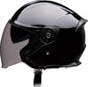 Road Max Solid Open Face Street Helmet Gloss Black Small