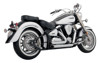 ShortShots Staggered Chrome Full Exhaust - For 99-07 Yamaha RoadStar