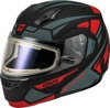 GMAX MD-04S Sector Snow Helmet Matte Black/Red Large - For snow use with electric shield