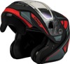 GMAX MD-04S Sector Snow Helmet Matte Black/Red Large - For snow use with electric shield