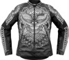 ICON Women's Overlord3 Noble Jacket Gray/Black/White L - Women's sport fit riding jacket