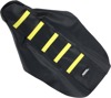 Black/Yellow Ribbed Seat Cover - For 02-20 Suzuki RM85