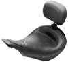 Wide Smooth Naugahyde Solo Seat w/Backrest - For 97-07 Harley FLHT FLTR