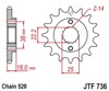 Front Steel Countershaft Sprocket - 14 Tooth 520