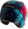 GMAX OF-87 Duke Helmet w/LED Light Blue/Red LG - Open-face helmet with LED light, size Large