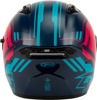 GMAX OF-87 Duke Helmet w/LED Light Blue/Red LG - Open-face helmet with LED light, size Large