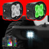 Round 20w LED Cube Light w/ RGB Accent Light - Fog Beam w/Fog Light Bracket