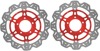 Front VEE Brake Rotors - Red - VEE Style Brake Rotor - Red Center Front Set