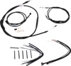 Extended Black Control Cable Kit For 12" T-Bar Handlebars - Fits 2012-2017 Harley Davidson Dyna Models