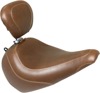 Tripper Smooth Wide Brown Solo Seat w/Backrest - For 18-21 HD FLFB Fat Boy