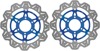 Front VEE Brake Rotors - Blue - VEE Style Brake Rotor - Blue Center Front Set