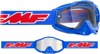 FMF PowerBomb Enduro Rocket Goggles Blue Clear Lens - Dual-pane lens for fog prevention