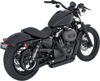 Shortshots Staggered Black Full Exhaust - For 04-13 Harley Sportster