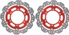 Front VEE Brake Rotors - Red - VEE Style Brake Rotor - Red Center Front Kit