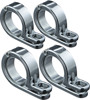 7/8" or 1" P-Clamp Set, Chromed Stainless Steel w/ Hinge - Four Pack of 4018