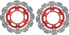 Front VEE Brake Rotors - Red - VEE Style Brake Rotor - Red Center Front Set