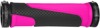 Fluorescent Pink & Black 997 Lock-On Open End Locking ATV Grips w/ End Plugs - Also fits Watercraft & MTB