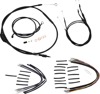 Extended Black Control Cable Kit for 12" T-Bar Bars - For 16-17 HD FXDLS Dyna Low Rider S