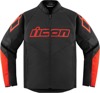 ICON Hooligan Jacket Men's Small Black/Red - Durable sport fit riding jacket